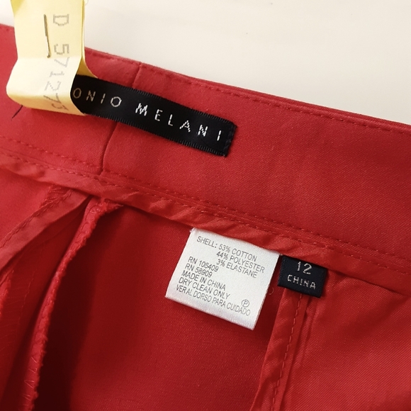 ANTONIO MELANI Red Maxine Fit Straight Leg Dress Pants Slacks Sz.12 - Picture 9 of 9